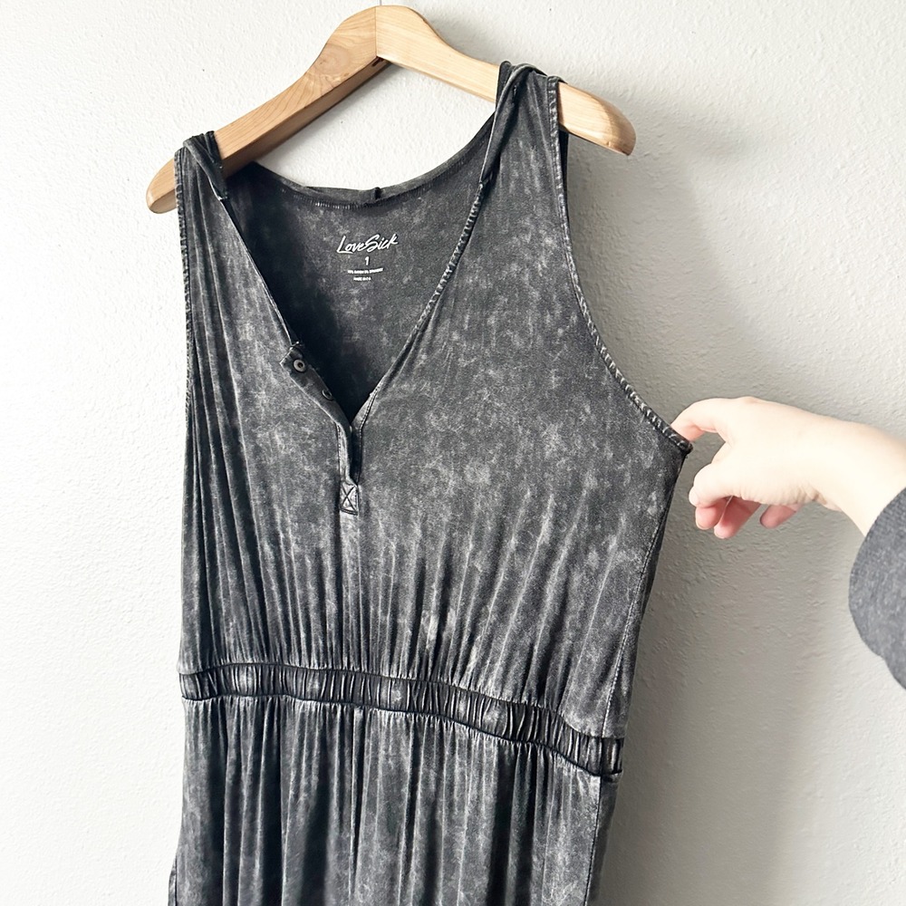TORRID Love Sick Gray Acid Wash Sleeveless Hooded Jumpsuit Women's Plus Size 1X - Picture 3 of 12